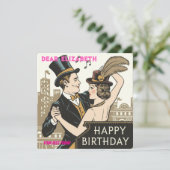 Carte d'anniversaire Charme Vintage Un Design Inte (Debout devant)