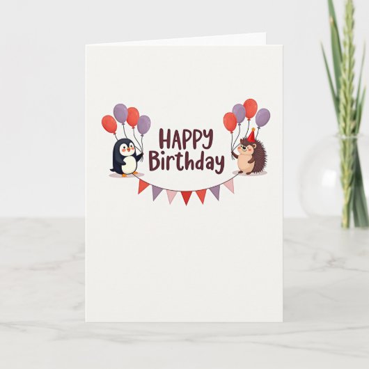 Carte d'anniversaire Charming Critters (Devant)