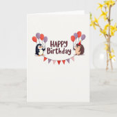 Carte d'anniversaire Charming Critters (Fleur jaune)