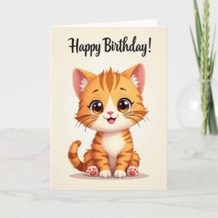 Carte d'anniversaire Charming Kitten