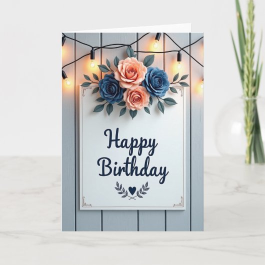 Carte d'anniversaire Charming Rose (Devant)