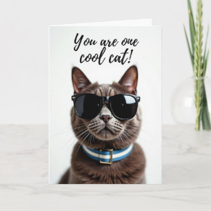 Carte d'anniversaire Chat Cool