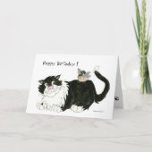 Carte d'anniversaire Chat et Chickadee (Devant)