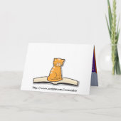 Carte d'anniversaire Chat et Livres (Dos)