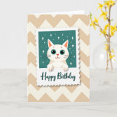 Carte d'anniversaire Chat Étoilé (Fleur jaune)