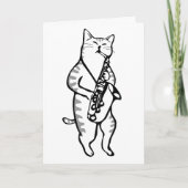 CARTE D'ANNIVERSAIRE CHAT JAZZ (Devant)