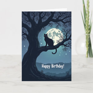 Carte d'anniversaire Chat Mystique