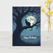 Carte d'anniversaire Chat Mystique (Fleur jaune)