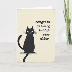 Carte d'anniversaire Chat Noir Artistique