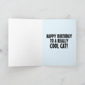 CARTE D'ANNIVERSAIRE CHAT PORTANT DES LUNETTES DE (Intérieur)