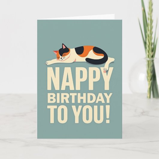 Carte d'anniversaire Chat Rêveur (Devant)