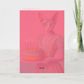 Carte d'anniversaire | Chat Sphynx 6e Anniversaire (Dos)