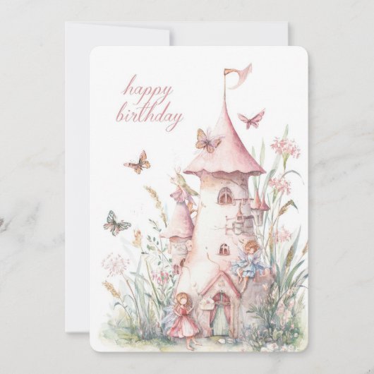 Carte d'anniversaire Château de conte de fées (Devant)