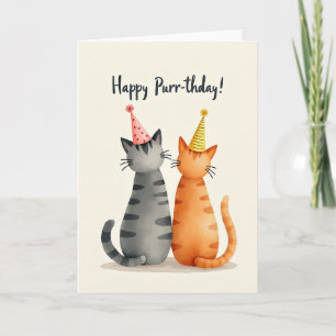 Carte d'anniversaire Chats Fantaisistes
