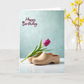 Carte d'anniversaire Chaussure Rustique (Fleur jaune)