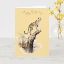 Carte d'anniversaire Cheetah Up A Tree #1