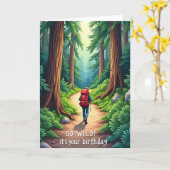 Carte d'anniversaire Chemin de la forêt d'aventure (Fleur jaune)