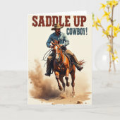 Carte d'anniversaire Chestnut Gallop (Fleur jaune)
