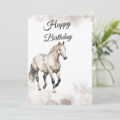 Carte d'anniversaire Cheval à l'aquarelle (Debout devant)