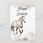 Carte d'anniversaire Cheval à l'aquarelle (Devant / Derrière)