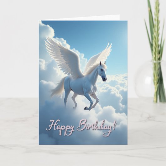 Carte d'anniversaire Cheval ailé (Devant)