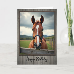 Carte d'anniversaire Cheval Alezan