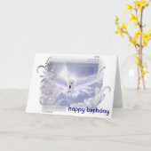 Carte d'anniversaire Cheval blanc Pégase (Fleur jaune)