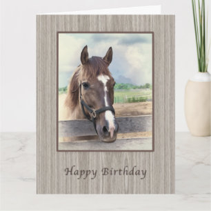 Carte d'anniversaire, Cheval Brown avec Bridle