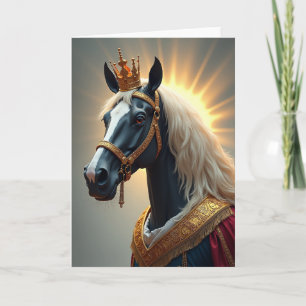 Carte d'anniversaire Cheval Couronné