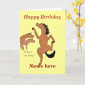 Carte d'anniversaire Cheval Dancing, ajoutez le no (Fleur jaune)