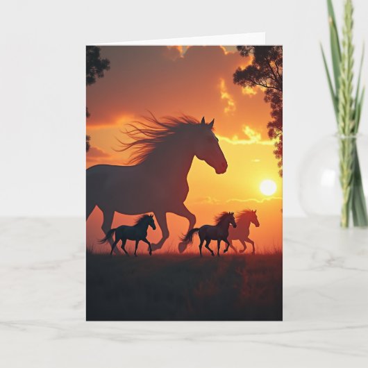 Carte d'anniversaire Cheval de Feu (Devant)