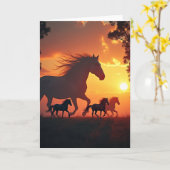 Carte d'anniversaire Cheval de Feu (Fleur jaune)