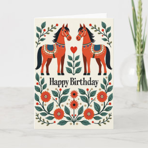 Carte d'anniversaire cheval en art sucré