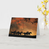 Carte d'anniversaire Cheval Heureux (Fleur jaune)