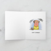 CARTE D'ANNIVERSAIRE, CHEVEUX GRIS CONTRE AUCUNS (Intérieur)