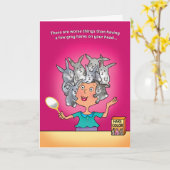 CARTE D'ANNIVERSAIRE, CHEVEUX GRIS CONTRE AUCUNS (Fleur jaune)