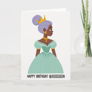 Carte d'anniversaire Cheveux Lavande Royale