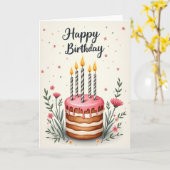 Carte d'anniversaire Chevron (Fleur jaune)