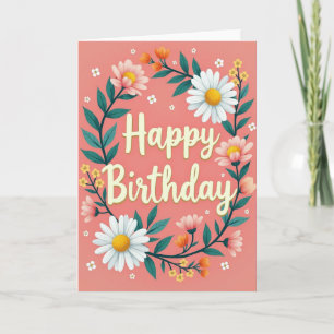 Carte d'anniversaire Chevron Coral