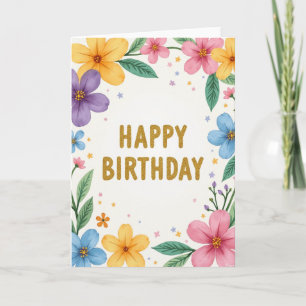 Carte d'anniversaire Chevron Fleur