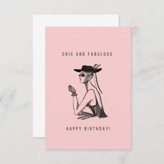 Carte d'anniversaire chic et fabuleuse (Devant / Derrière)