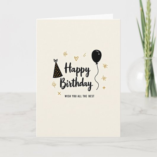 Carte d'anniversaire Chic Gold Dot (Devant)