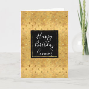 Carte d'anniversaire Chic Gold Dots