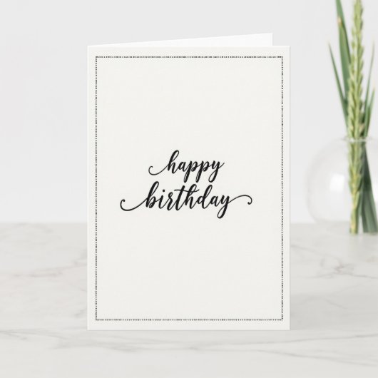 Carte d'anniversaire Chic Swirl Script (Devant)