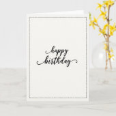 Carte d'anniversaire Chic Swirl Script (Fleur jaune)