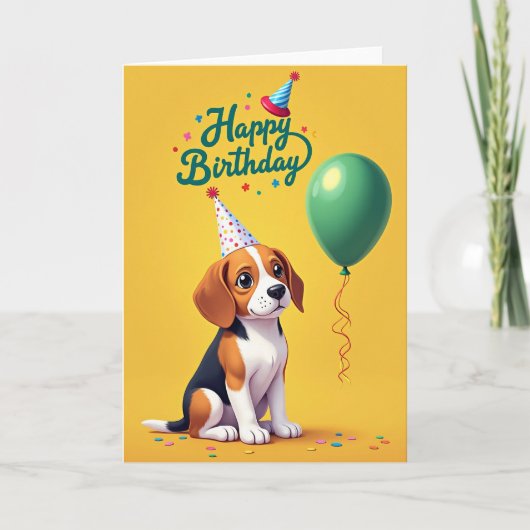 Carte d'anniversaire Chien Charmant (Devant)