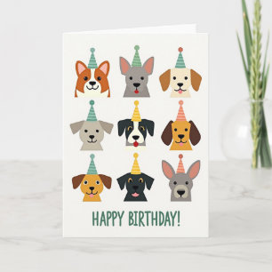 Carte d'anniversaire Chiens souriants