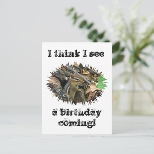 Carte d'anniversaire Chipmunk oriental (Debout devant)