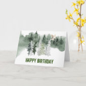 Carte d'anniversaire Chouette Aquarelle de Bois (Fleur jaune)