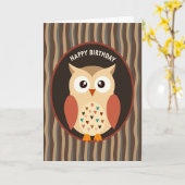Carte d'anniversaire Chouette Charmante (Fleur jaune)